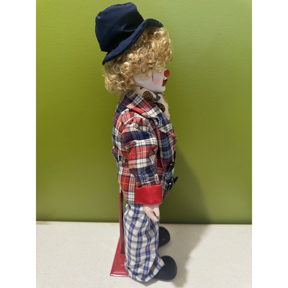 Brinn's Lenny The Clown Porcelain Doll Vtg With Stand Authentic Collectible Ed - Picture 10 of 14